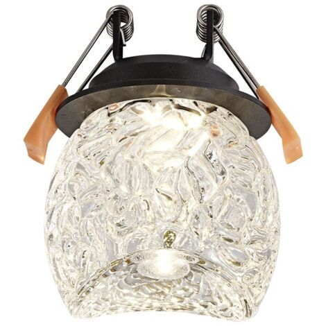 Aro empotrable LED COB "Fany" (5W 3000K 64lm) IP20 fabricada en hierro, aluminio y cristal prensado