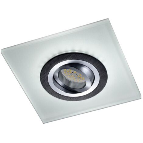 Aro empotrable LED SMD "Iceberg" GU5.3/GU10 (2,4W 3000K 150lm) IP20 fabricado en aluminio y cristal extraclaro color wengué