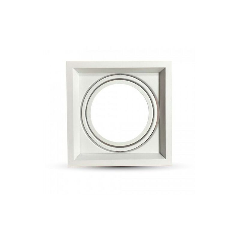 

Aro empotrable para bombilla LED AR111 cuadrado blanco basculante