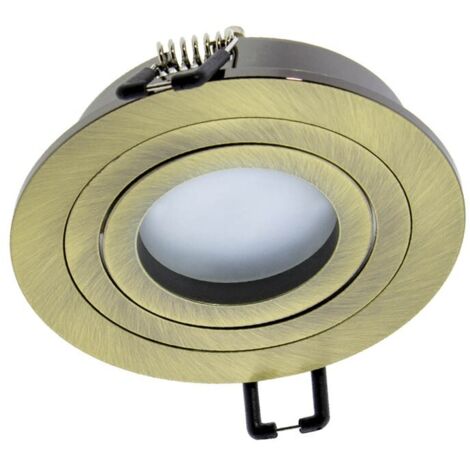 Aro empotrable redondo basculante "Helium" GU10 (230V) IP20 fabricado en aluminio color oro viejo