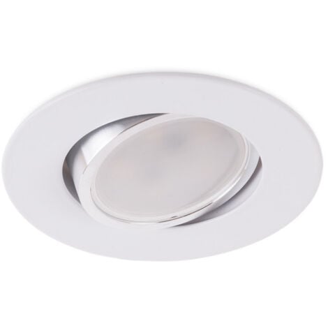 GREENICE Aro Foco Downlight Circular Basculante Aluminio Blanco 93Mm