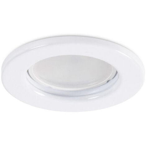 GREENICE Aro Foco Downlight Circular "Sara" Acero 81mm - Blanco