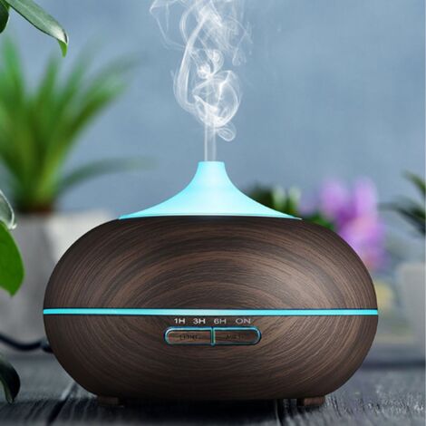 Aromatherapie-Diffusor, 550 ml Fassungsvermögen, Holzoptik, Luftbefeuchter, Fernbedienung, ABS/PP-Modell, 16,5 x 12,5 cm, Lieferumfang