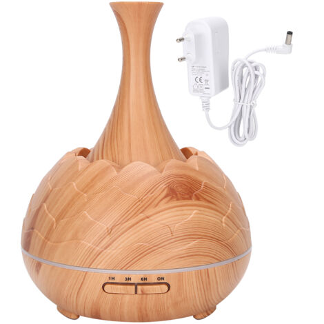 Aromatherapie-Diffusor mit 7 Farben, Holzoptik, 400 ml Fassungsvermögen, Luftbefeuchter, EU-Stecker 100–240 V