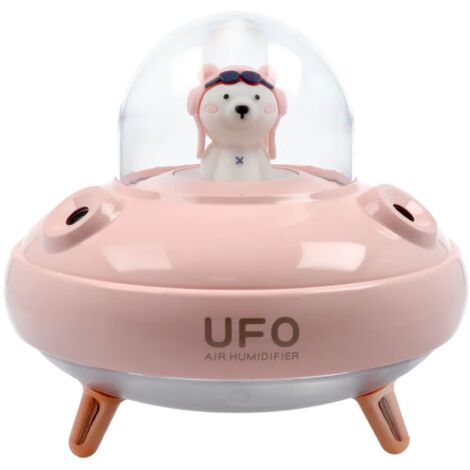 Aromatherapie-Luftbefeuchter/Diffusor UFO in rosa 400ml USB-C Anschluss ABS
