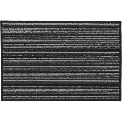 JVL Arona Machine Washable Latex Backed Doormat, 40x60cm, Black