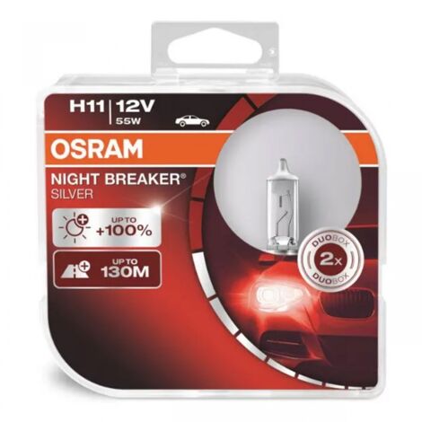 Żarówki halogenowe Osram H11 12V 55W PGJ19-2 disjoncteur de nuit argent+100% /2szt./