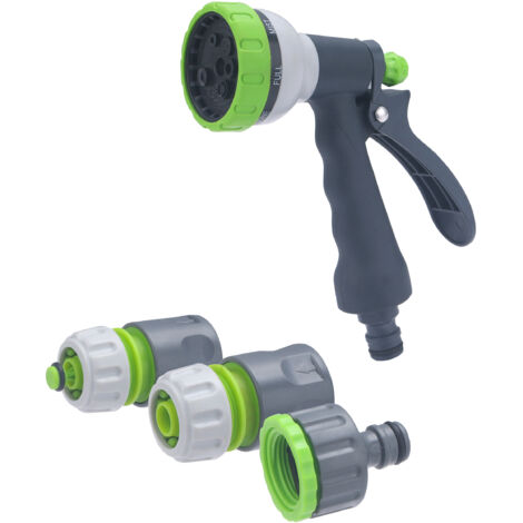 AROZ Kit pistolet d'arrosage pomme multijet automatique plastique Ø12-Ø15mm.