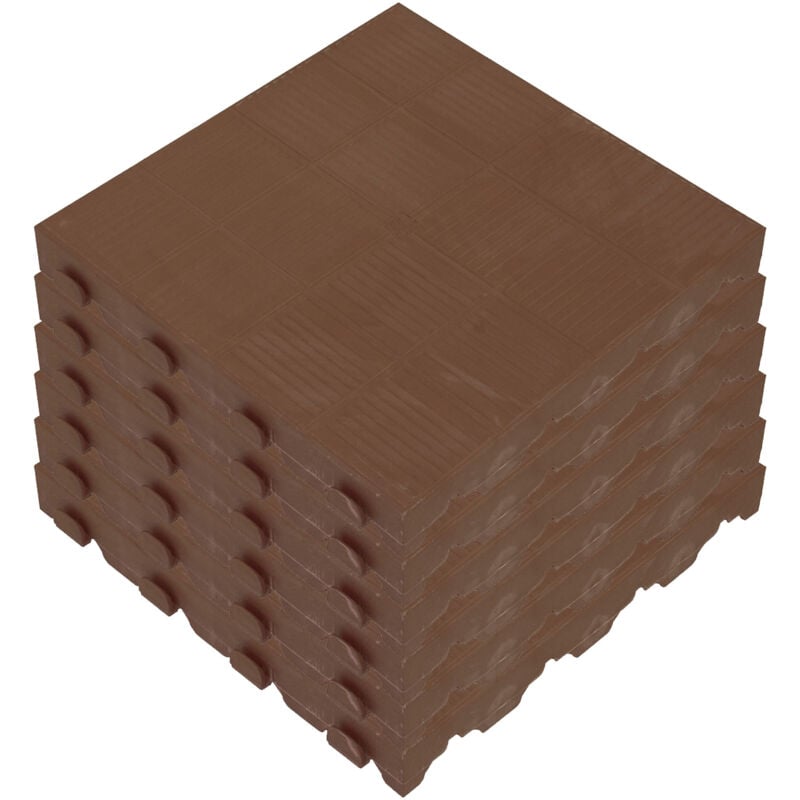 Arplast Pack de 6 unités. trottoir pour sol extérieur collection combi, couleur marron - Brun