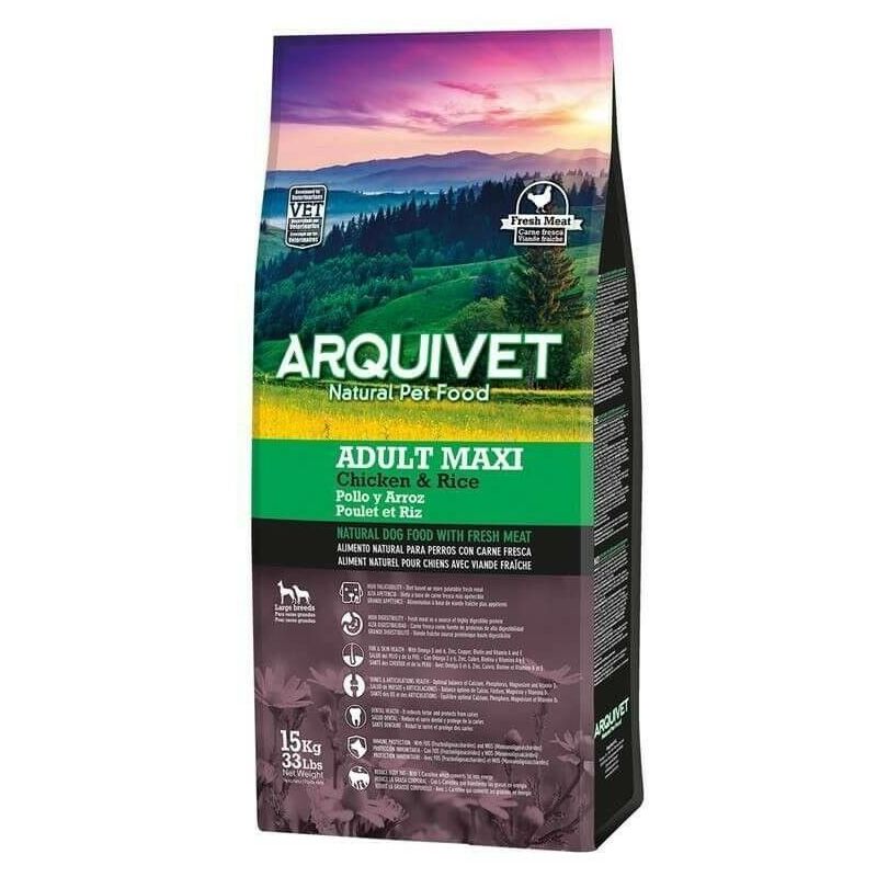 

ARQUIVET para perro adulto razas MAXI, pollo y arroz, 15 kg