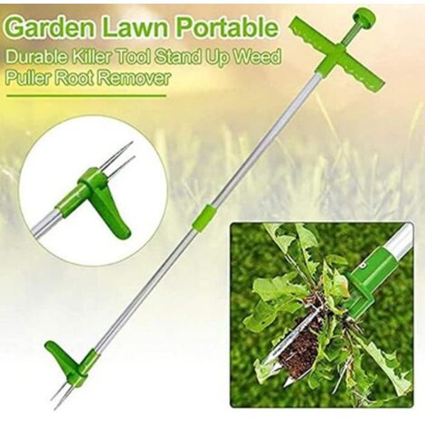 Arrache-mauvaises herbes - Extracteur de mauvaises herbes manuel portatif en aluminium à longue poignée pour pelouse de jardin