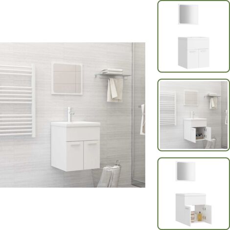 Arredamento bagno - vidaXL Set Mobili da Bagno Bianco in Legno Multistrato - Mobile sottolavabo