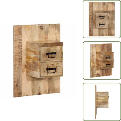 Arredamento camera da letto - vidaXL Comodino 60x32x80 cm in Legno Grezzo Massello di Mango - Comodino in legno grezzo
