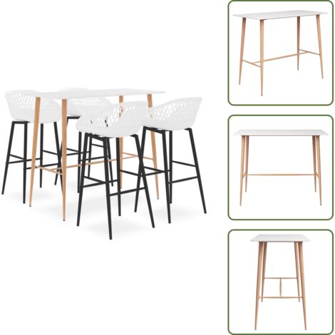 Arredamento da bar - vidaXL Set da Bar 5 pz Bianco - Bar moderno
