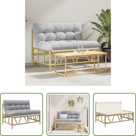 Arredamento da esterno -  Panchina da giardino Grigio chiaro 110 x 75 x 71 cm Acciaio