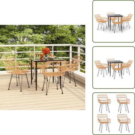 Arredamento da esterno - vidaXL Set da Pranzo da Giardino 5 pz in Polyrattan - Rattan