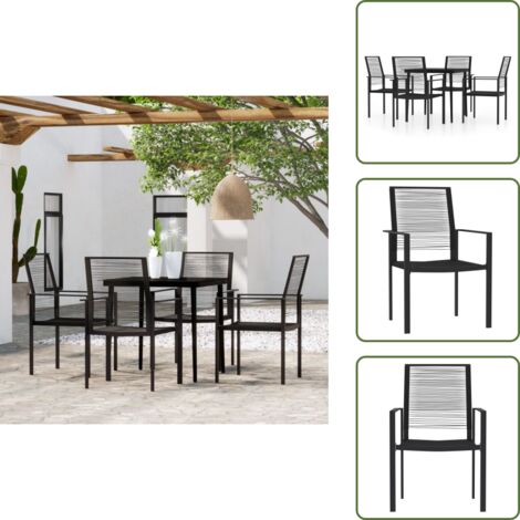 Arredamento da esterno - vidaXL Set da Pranzo da Giardino 5 pz Nero - Tavolo in vetro
