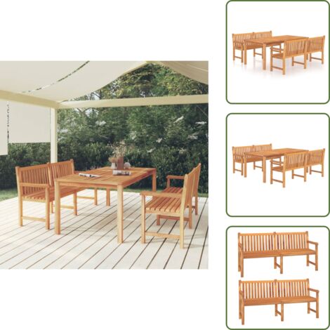 Arredamento da esterno - vidaXL Set da Pranzo per Giardino 3 pz in Legno Massello di Teak - Tavolo in teak