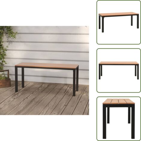 Arredamento da giardino - vidaXL Panchina da Giardino 110 cm Marrone e Nera in Acciaio e WPC - Panca in acciaio