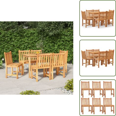 Arredamento da giardino - vidaXL Set da Pranzo da Giardino 7 pz in Legno Massello di Teak - Tavolo in teak