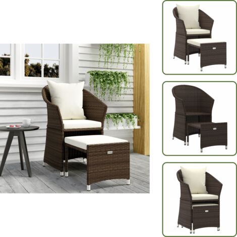 Arredamento da giardino - vidaXL Set Divani da Giardino 2 pz con Cuscini in Polyrattan Marrone - Divano da terrazza