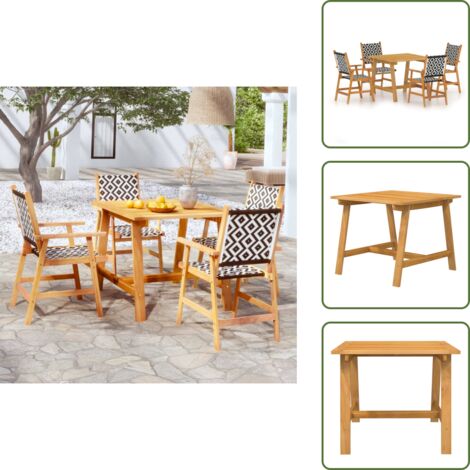 Arredamento da giardino - vidaXL Set Mobili da Pranzo per Giardino 5 pz Legno Massello di Acacia - Sedie in legno