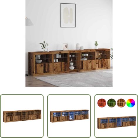 Arredamento moderno -  Madia LED Legno vecchio 283 x 37 x 67 cm Legno multistrato