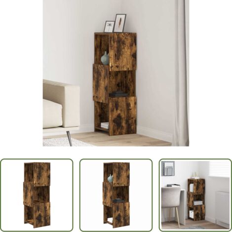 Arredamento Moderno -  Mobile angolare Rovere fumé 30,5x30x95cm Legno multistrato