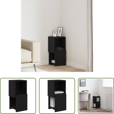 Arredamento Moderno -  Mobile angolare Rovere Nero 25,5x25x55cm Legno multistrato
