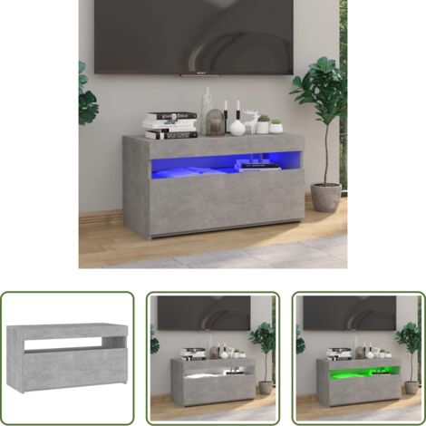 Arredamento moderno -  Mobile Porta TV con Luci LED Grigio Cemento 75x35x40 cm