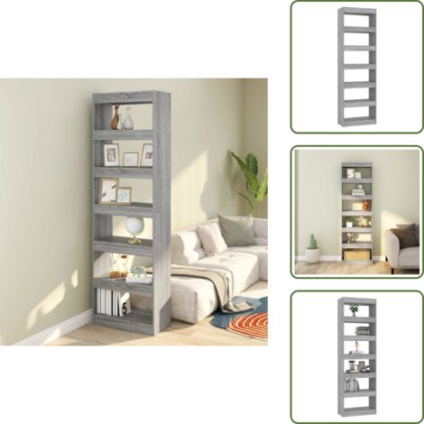 Arredamento moderno - vidaXL Libreria/Divisorio Grigio Sonoma 60x30x198 cm - Libreria grigia