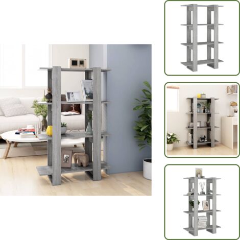 Arredamento moderno - vidaXL Libreria/Divisorio Grigio Sonoma 80x30x123,5 cm - Libreria per casa