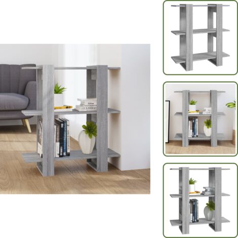 Arredamento moderno - vidaXL Libreria/Divisorio Grigio Sonoma 80x30x87 cm - Libreria grigia