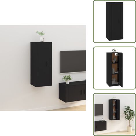 Arredamento moderno - vidaXL Mobile Porta TV a Parete Nero 40x34,5x100 cm - Mobile per TV