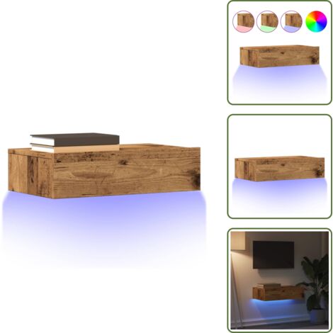 Arredamento moderno - vidaXL Mobile Porta TV con Luci LED Legno Antico 60x35x15,5 cm - Supporto TV