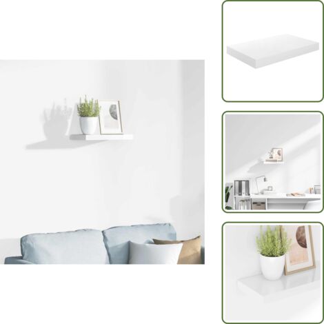 Arredamento moderno - vidaXL Scaffale a Parete Bianco Lucido 40x23x3,8 cm in MDF - Scaffale in MDF