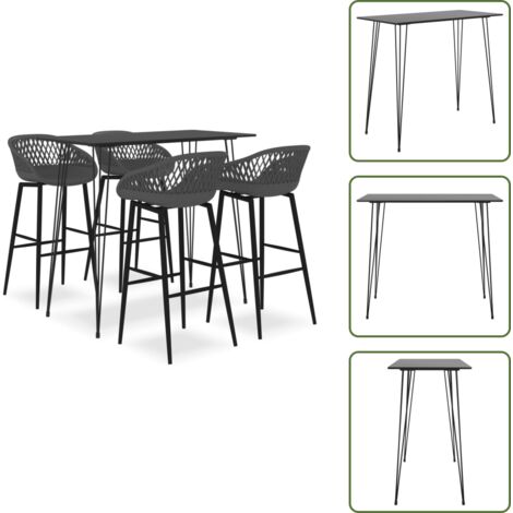 Arredamento moderno - vidaXL Set da Bar 5 pz Nero e Grigio - Bar moderno