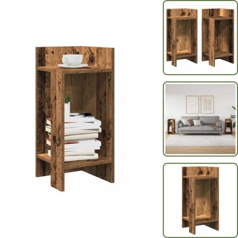 Arredamento moderno - vidaXL Tavolini Laterali 2 pz con Ripiano Legno Antico 25,5x27x60 cm - Tavolino con ripiano