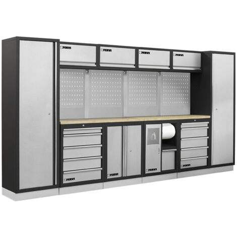 Arredamento modulare officina mobili banchi armadi cassettiere Fervi a007b