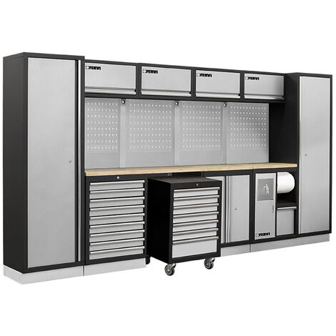 Arredamento modulare officina mobili banchi armadi cassettiere Fervi a007p