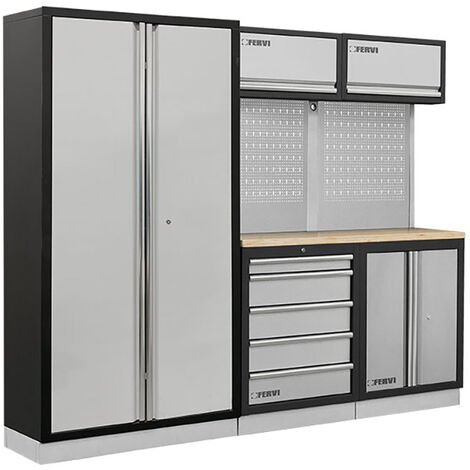 Arredamento modulare officina mobili banchi armadi cassettiere Fervi a007t