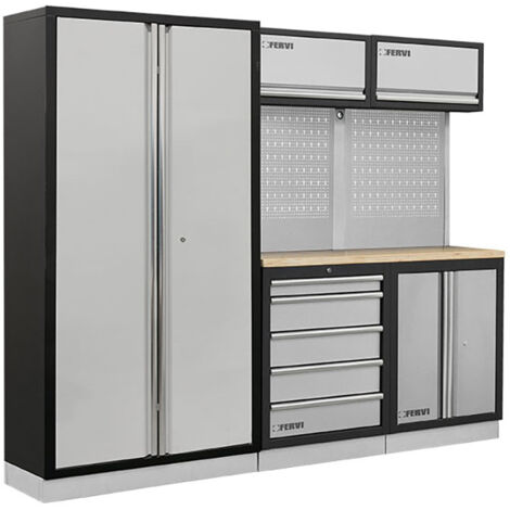 Arredamento modulare officina mobili banchi armadi cassettiere Fervi a007t