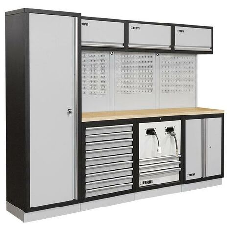 Arredamento modulare officina mobili banchi armadi cassettiere Fervi a007uf