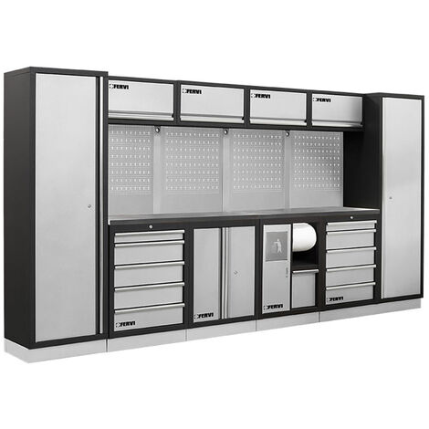 Arredamento modulare officina mobili banchi armadi cassettiere Fervi a008b