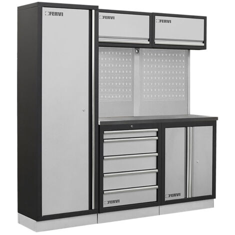 Arredamento modulare officina mobili banchi armadi cassettiere Fervi a008c
