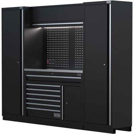 Arredamento modulare per officina e garage SOGI ARR-OFF-2560 - piano in acciaio - 2560x466x2000 mm