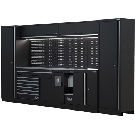 Arredamento modulare per officina e garage SOGI ARR-OFF-3920 - piano in acciaio - 3920x466x2000 mm