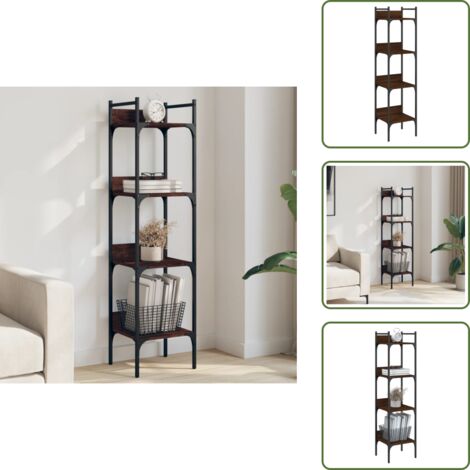Arredamento - vidaXL Libreria 4 Ripiani Rovere Marrone 35x30x138,5 Legno Multistrato - Spazio
