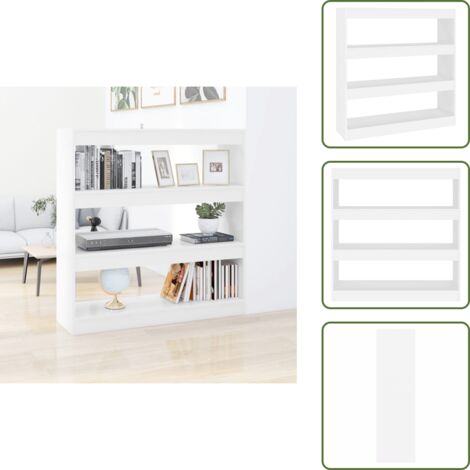 Arredamento - vidaXL Libreria/Divisorio Bianco 100x30x103 cm - Libri