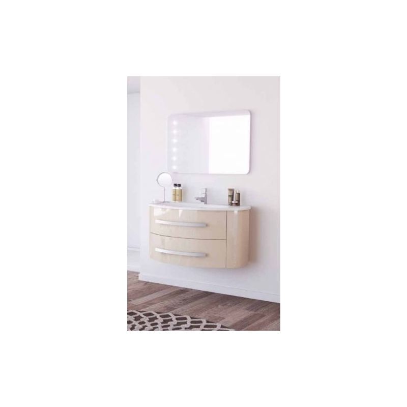 Arredo Bagno Moderno Rosso.Arredo Bagno 100 Cm Lavabo Specchio Incluso Mobile Sospeso Moderno In Rosso Mobili Mar25